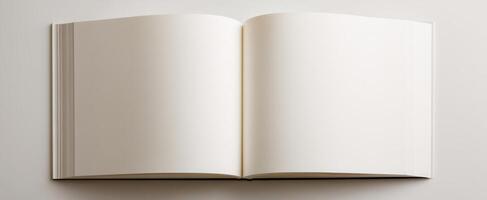 The open blank book inviting creativity and inspiration for new ideas. photo