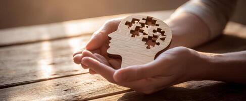 The Mind Puzzle Symbolizing Mental Health and Personal Growth photo