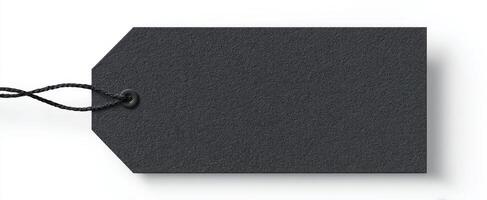 The black tag with textured surface for branding and labeling purposes. photo