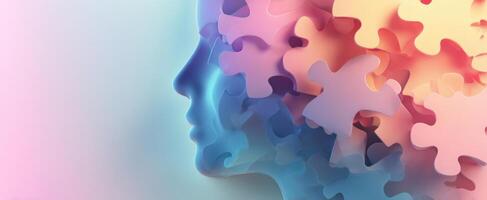 The Creative Mind in Puzzle Pieces Unfolding New Ideas and Concepts photo