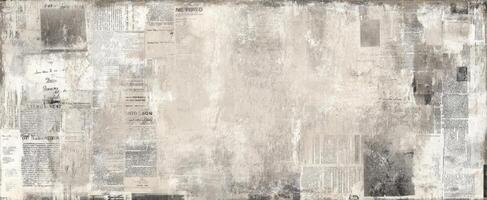 The vintage newspaper collage background with abstract textures and muted tones. photo