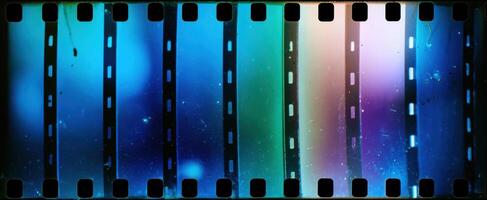 The Colorful Abstract Film Strip Displaying Artistic Light Patterns photo