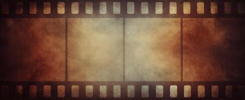 The vintage film strip with textured background for creative projects. photo
