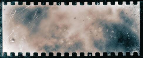 The vintage film strip with textured surface and abstract tones. photo