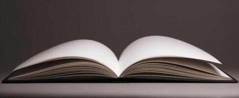 The Open Book Showcasing Blank Pages for Creative Expression and Inspiration photo