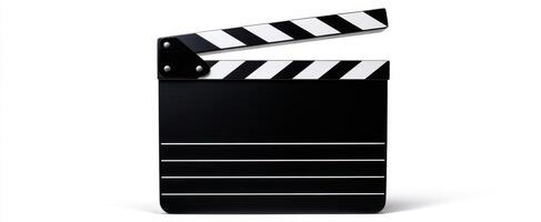 The classic clapperboard ready for a new film production scene. photo