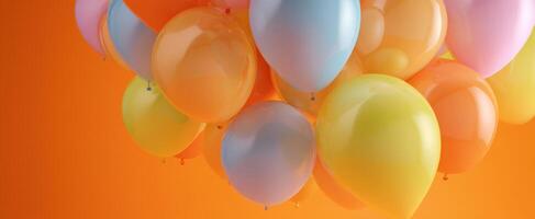 The colorful cluster of balloons creating a festive atmosphere for celebrations. photo