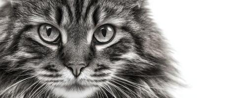 The striking portrait of a domestic cat highlighting its mesmerizing features. photo