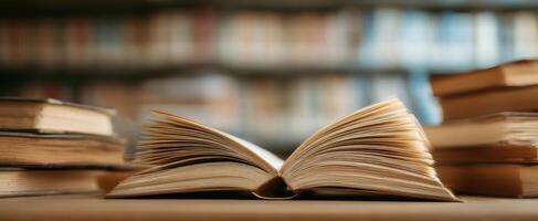 The open book inviting readers into a world of knowledge and imagination. photo
