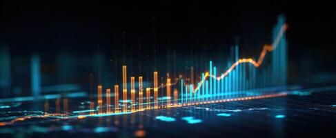 The dynamic chart showcasing growth trends in digital financial analytics. photo