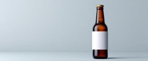The minimalist amber bottle ready for custom branding and design. photo