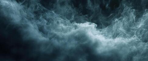 The Mysterious Flow of Dark Smoke Against a Black Background photo