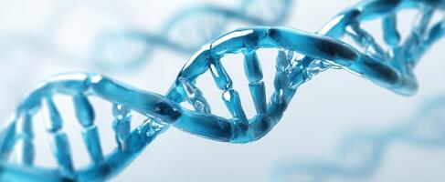 The Intricate Structure of a Blue DNA Helix in a Scientific Context. photo