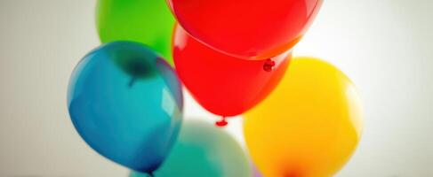 The vibrant display of colorful balloons for joyful celebrations and events photo