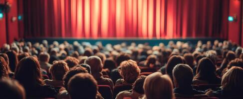 The audience awaits the show in a vibrant theater setting. photo