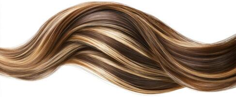 The flowing strands of beautiful hair showcasing vibrant color and texture. photo