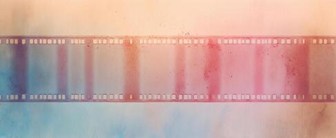 The faded filmstrip with pastel colors creating a vintage photographic background. photo