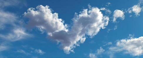 The Heart-Shaped Clouds Against a Bright Blue Sky photo