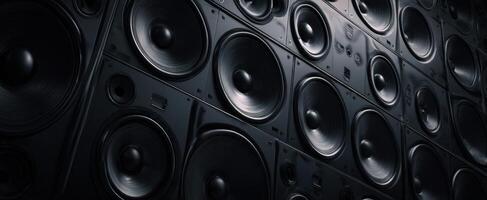 The array of powerful speakers creating immersive sound experiences. photo