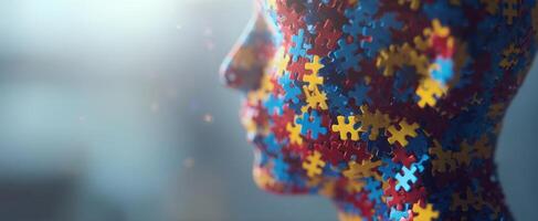 The Puzzle-Inspired Face Represents Creativity and Individuality in Art photo