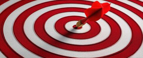 The dart hitting the bullseye in a vibrant target design photo