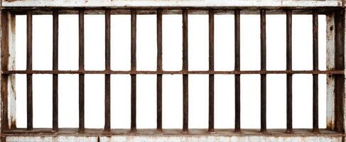 The vintage prison bars highlighting confinement and isolation in urban spaces. photo