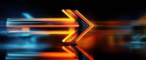 The Vibrant Arrow Representing Dynamic Movement and Modern Technology photo
