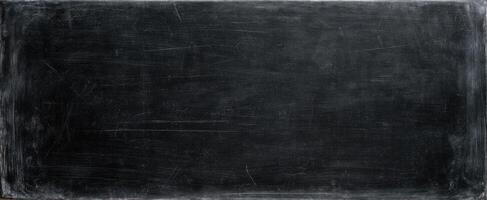 The empty blackboard ready for creative ideas and educational messages. photo