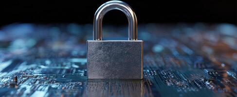 The padlock symbolizes security and protection in a digital world photo