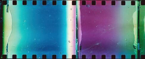 The vibrant film strip showcasing abstract colors and textures. photo