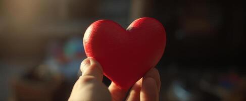 The heart symbolizes love and connection in a warm, comforting setting. photo
