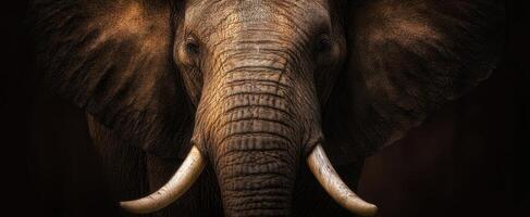 The Majestic Elephant Portrait in Dramatic Lighting photo