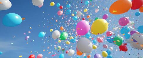 The Colorful Balloons Filling the Sky in a Joyful Celebration photo