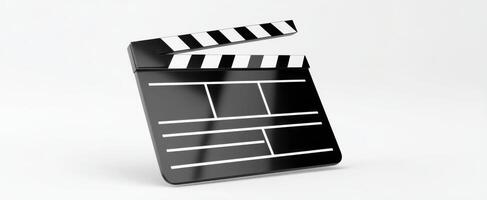 The clapperboard on a minimalist background for film production creativity. photo