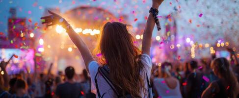 The vibrant celebration of joy and music at a lively festival event. photo