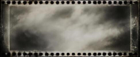 The Dramatic Clouds in a Vintage Filmstrip Frame photo