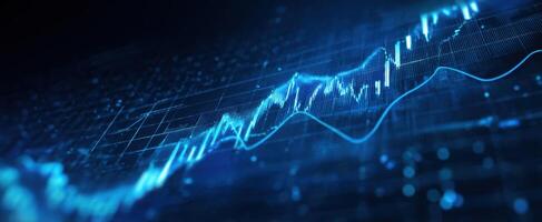 The digital financial graph showing emerging market trends and data analysis. photo