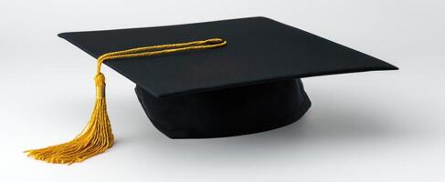 The classic graduation cap representing achievement and educational success. photo