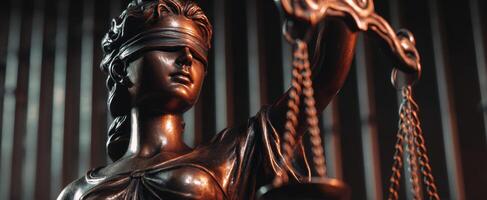 The Justice Statue Represents Fairness and Equality in the Legal System photo