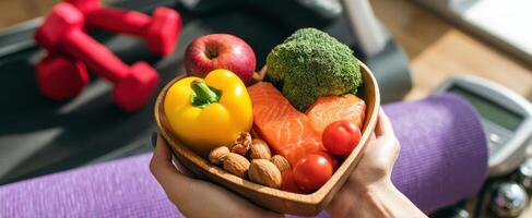 The Heart-Shaped Bowl of Healthy Foods for Fitness Enthusiasts photo