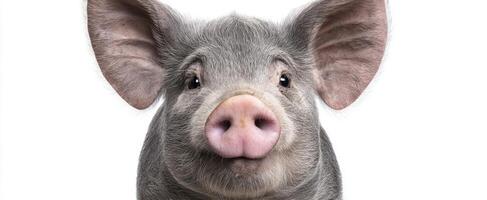 The charming pig with an adorable expression and endearing features. photo