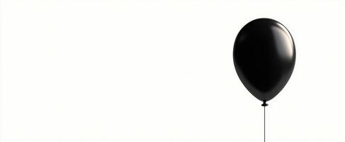 The elegant black balloon floating gracefully against a minimalist background. photo