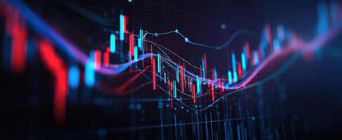 The Dynamic Trading Chart Representing Market Trends and Data Analysis. photo