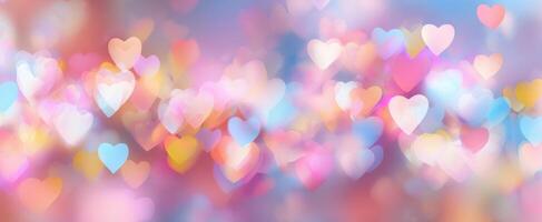 The Beautiful Heart Shapes Creating a Romantic and Colorful Background photo