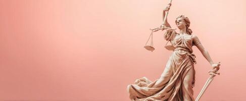 The iconic Lady Justice statue representing fairness and authority in law. photo