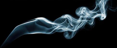 The Captivating Dance of Ethereal Smoke Against a Dark Background photo