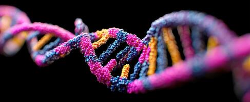 The vibrant DNA helix showcasing the intricate structure of genetic material. photo