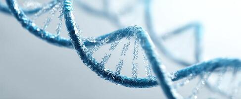 The Blue DNA Helix Representing Life's Genetic Blueprint and Molecular Structure photo
