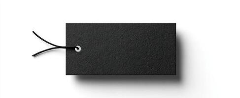 The black tag with a string for creative branding and promotional uses. photo