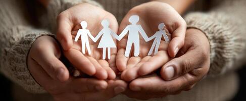 The Family Paper Cutouts Held Together in Loving Hands photo